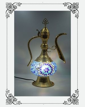 İbrik Mozaik Lamba-Gold Renk Pirinç