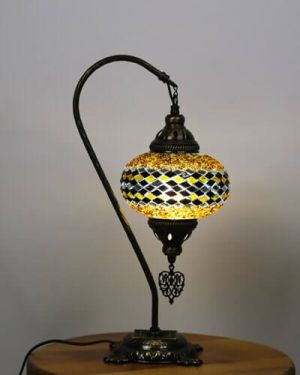Kahverengi Olta Osmanlı Mozaik Lamba