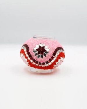 Pembe Kırmızı Mozaik Cam