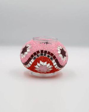 Pembe Kırmızı Mozaik Cam