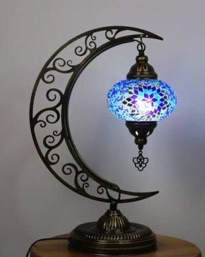 Mavi Aynalı Osmanlı Masaüstü Lamba