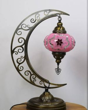 Pembe Otantik Masaüstü Mozaik Lamba