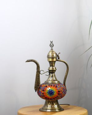 Gökkuşağı Osmanlı İbrik Mozaik Lamba