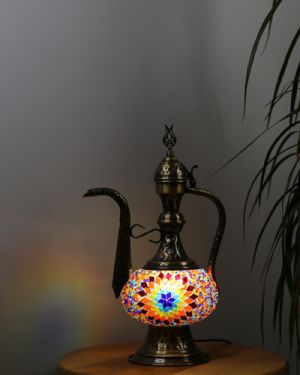 Gökkuşağı Osmanlı İbrik Mozaik Lamba
