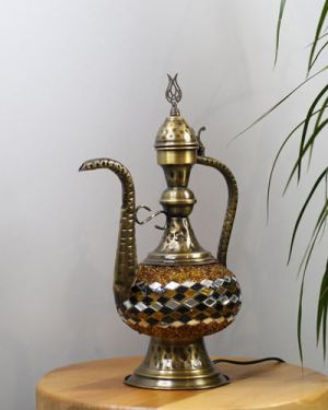 Kahverengi Osmanlı İbrik Mozaik Lamba