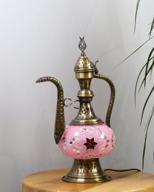 Pembe Kuvars İbrik Mozaik Lamba